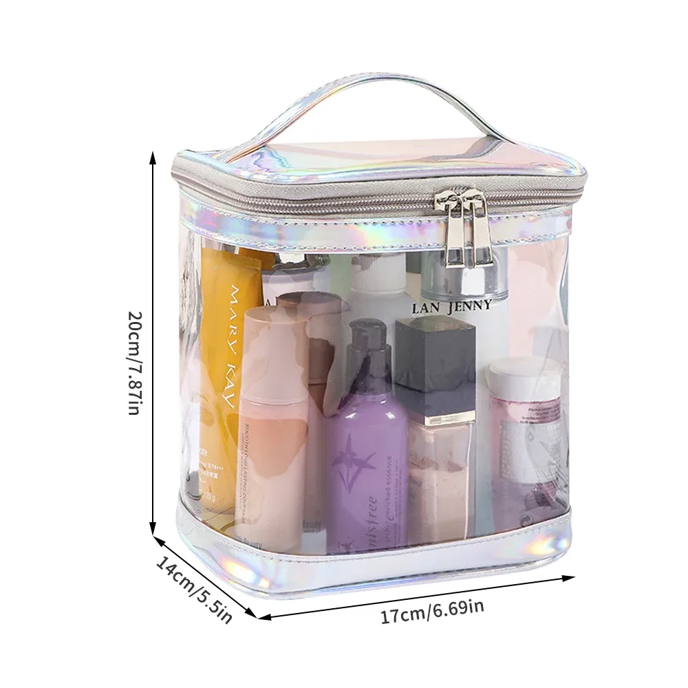trousse de maquillage transparente de qualité supérieure, pochette cosmétique transparente pour voyage ou usage quotidien, sac de plage étanche pour protection solaire, soins de la peau