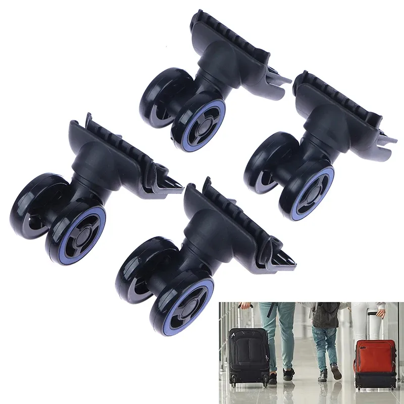 roues remplacement bagages plastique noir bleu pivotantes freinage ergonomiques fixation universelle voyage rechange accessoire bagage