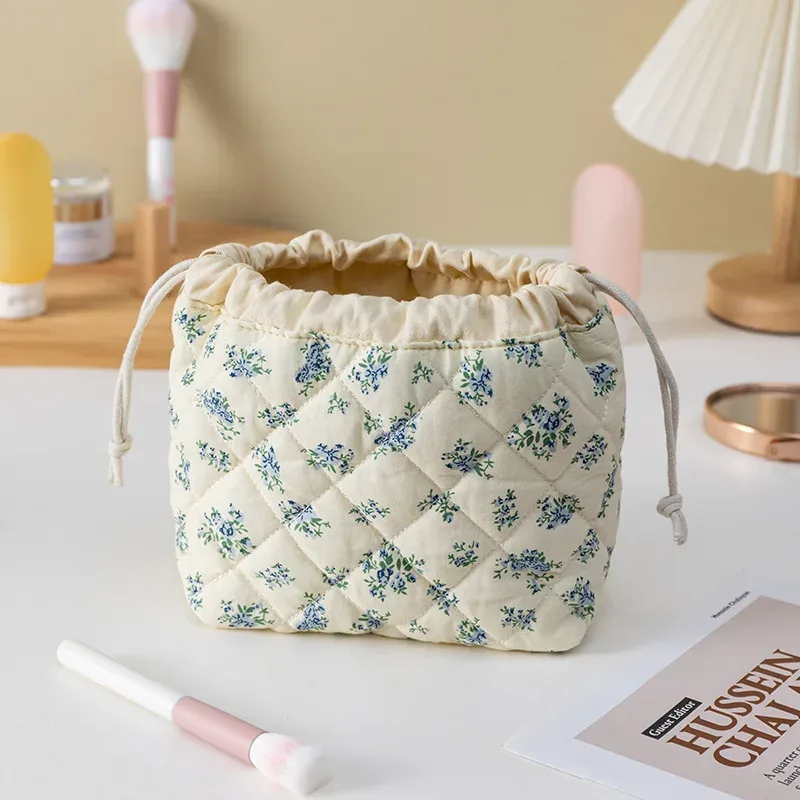 sac de rangement portable de voyage grande capacité avec cordon de serrage, en forme de coquille, mignon, de niche, pochette de rangement polyvalente en coton