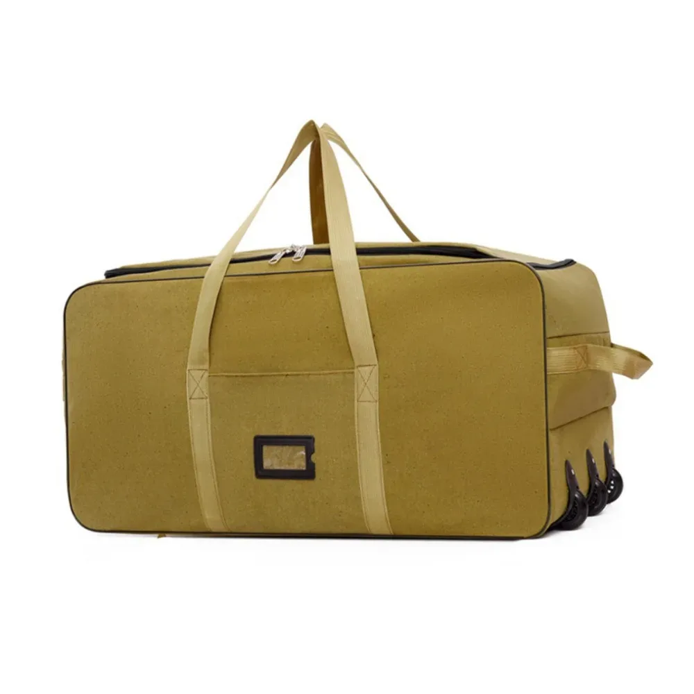 sac de voyage pliable pour week-end, grande capacité, imperméable, sac de rangement pour bagages avec roues amovibles et plusieurs compartiments