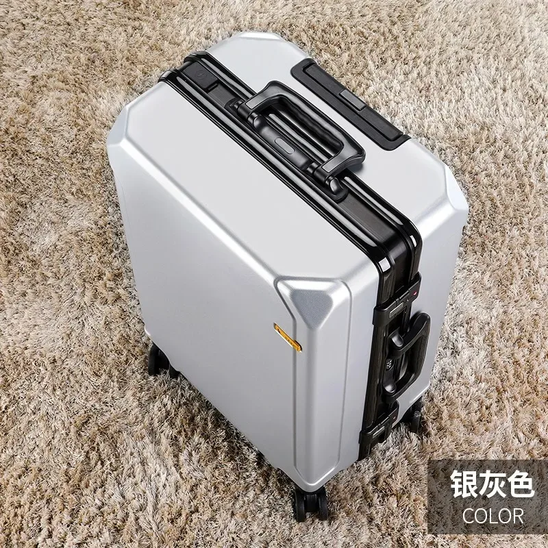 bagage roulant à la mode, cadre en aluminium, valise trolley de chargement usb, 20/24/26/28 pouces, bagages de voyage avec mot de passe pour étudiants
