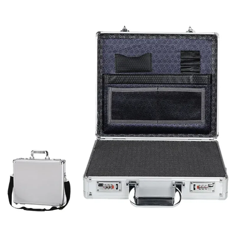 valise pour ordinateur portable avec cadre en aluminium verrouillable - mallette de sécurité portable pour documents - coffre-fort avec serrure à code - étui pour fichiers informatiques