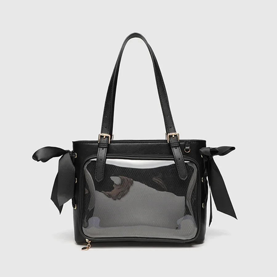 sac japonais harajuku ita pour femmes, pochette transparente en pu, sac à main pour lycéennes, uniforme jk, sac à bandoulière