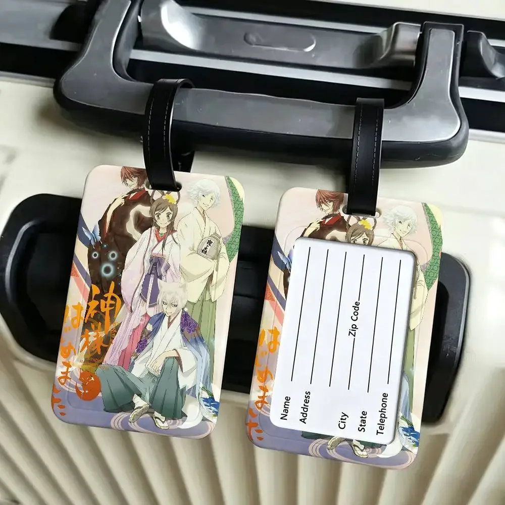 étiquette de bagage portable anti-perte anime k-kamisama kiss magazine, étui de carte d'informations en pvc, étiquette de voyage pour valise et sac à dos