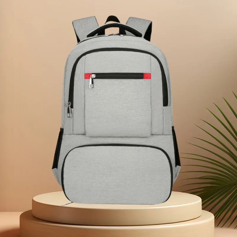 sac dos oxford université gris noir isolant aluminium poche zippée transport voyage quotidien use