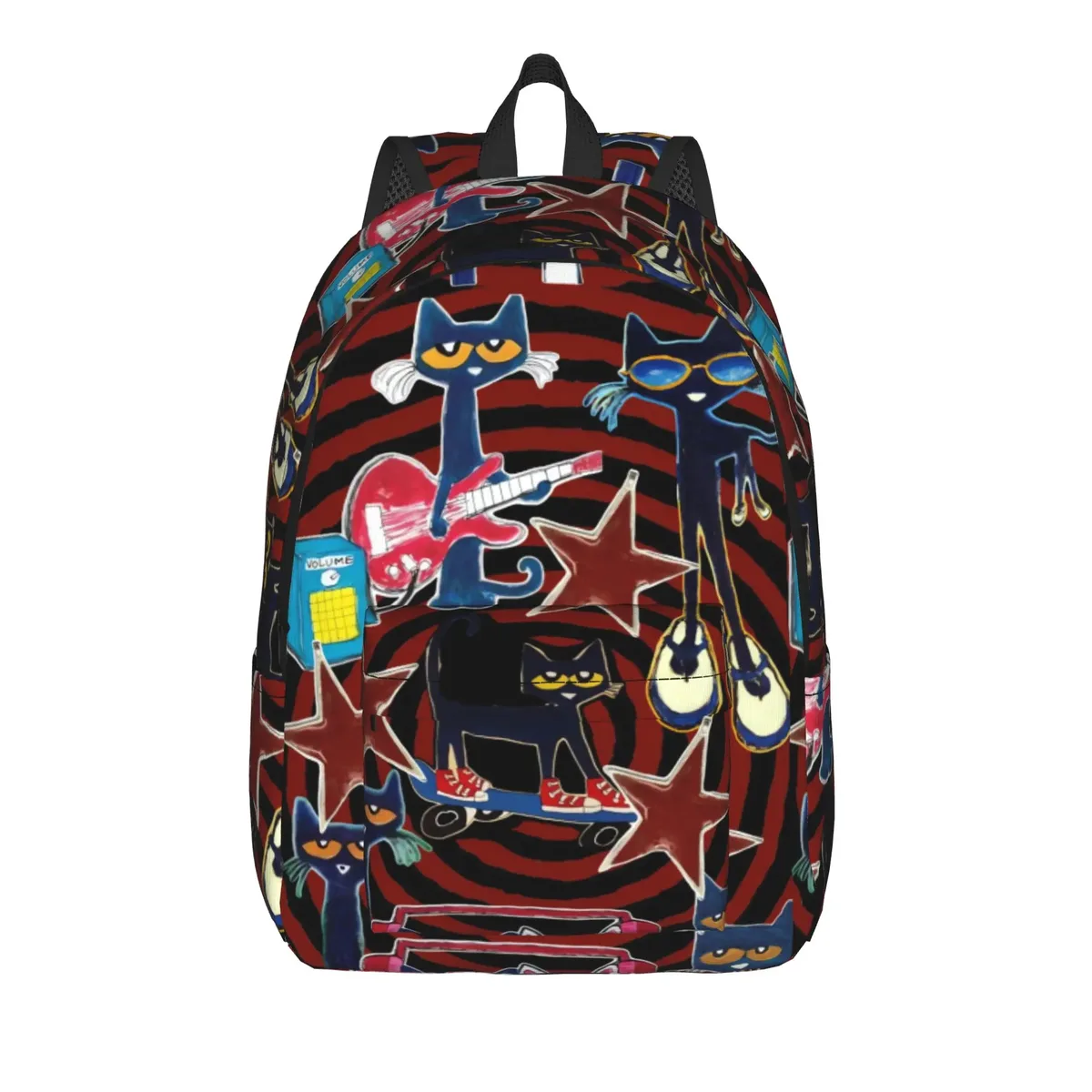 sac à dos pete le chat et ses chaussures blanches, sacs à dos d'entraînement unisexes en polyester, légers et élégants, sacs à dos pour lycée