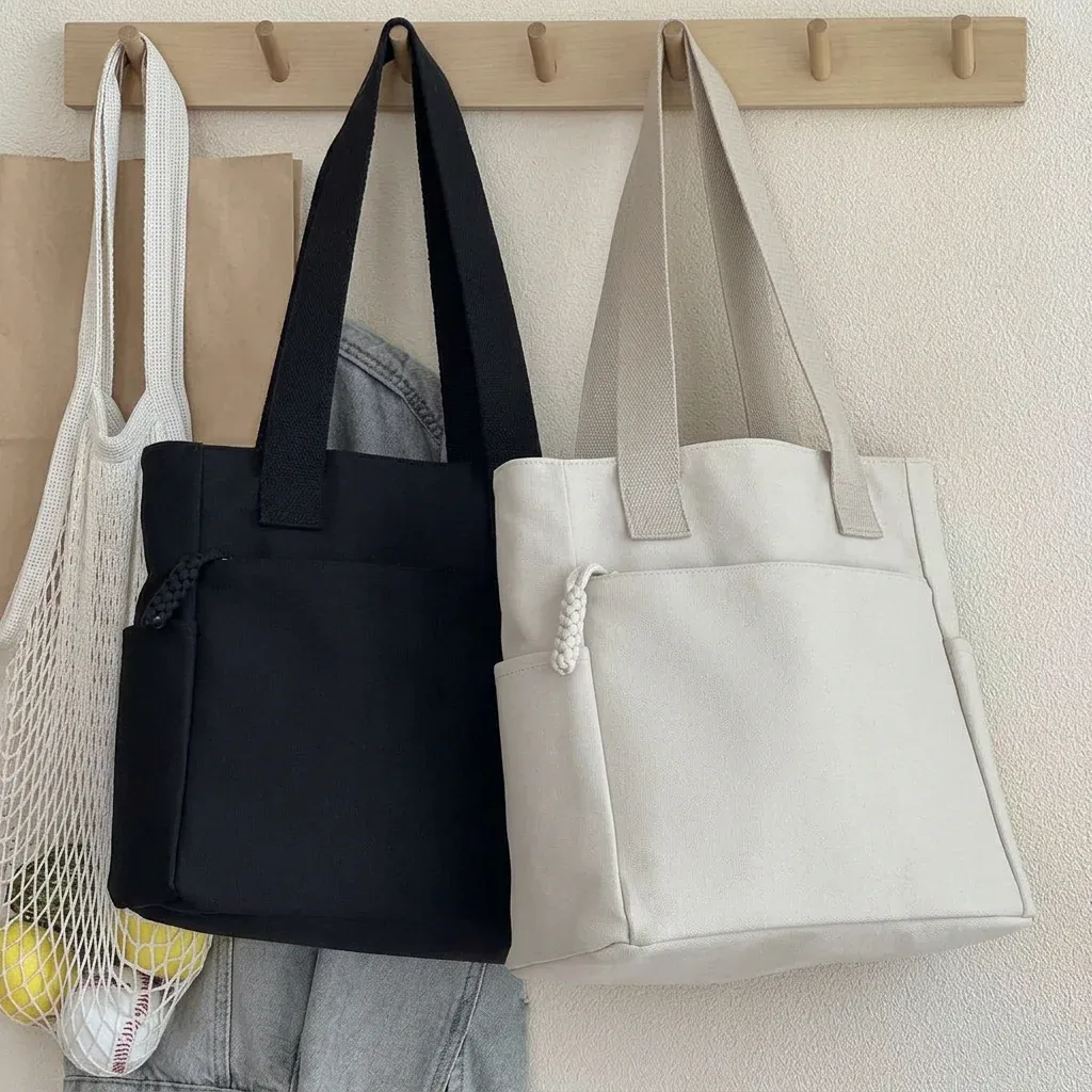 sacs de shopping pour femmes, sac à bandoulière, fourre-tout rigide en toile, fourre-tout de grande capacité, fourre-tout minimaliste pour les voyages courts, décontracté
