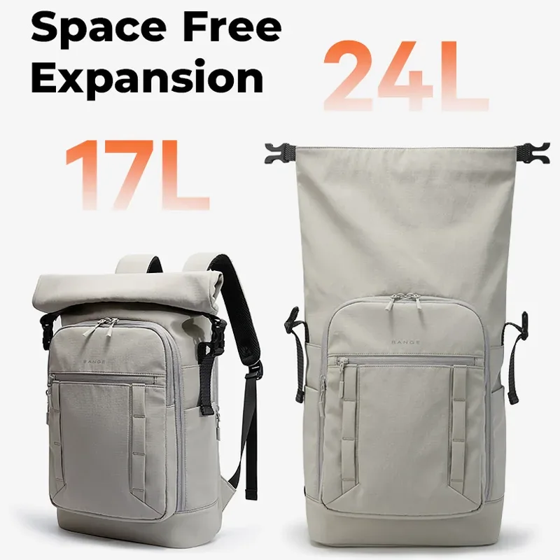 sac dos nylon gris clair décontracté poignée souple bandoulière arquée fermeture éclair expandable ultra léger informatique voyage urbain école sac quotidien