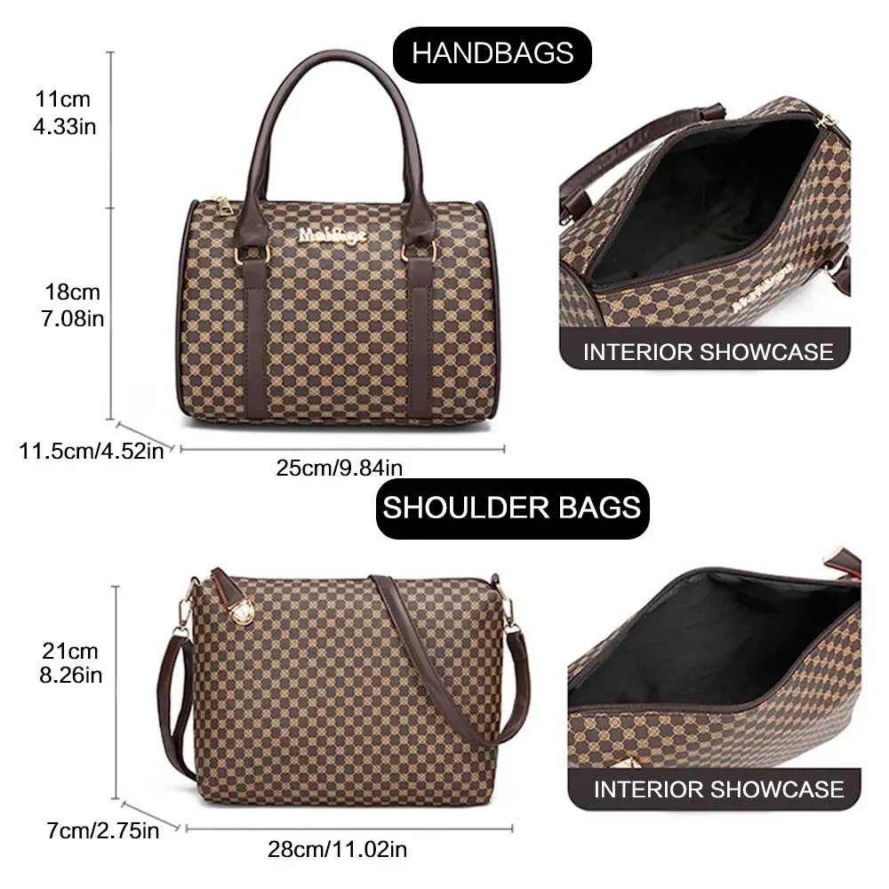 ensemble de sacs fourre-tout de grande capacité pour femmes, 6 pièces, sac à bandoulière tendance, sac à bandoulière minimaliste imprimé floral, sacs à main pour femmes
