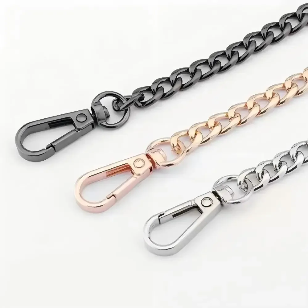 chaîne métal robuste boucles fixation sac bandoulière poignet remplacement accessoire décoration voyage sécure doré marron rose xl s m