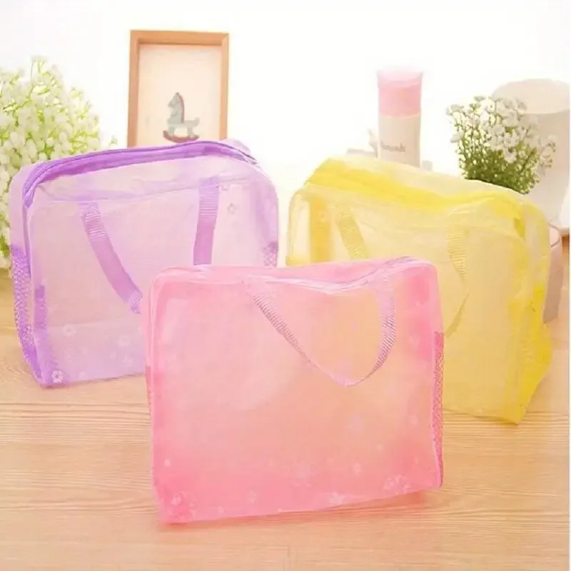 sac de rangement pour cosmétiques et articles de toilette, pochette de voyage pour maquillage et plage, organisateur, 1 pièce