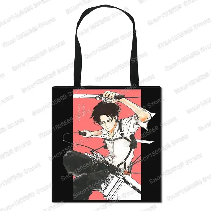 sac de shopping anime attaque sur titan pour femmes, sac à bandoulière pour voyage levi mikasa eren, sac à main pour filles, fourre-tout de rangement