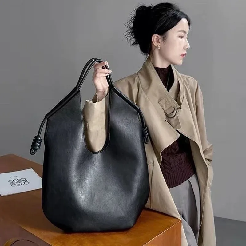 sac fourre-tout sous les bras minimaliste, haut de gamme, style paresseux, sac à main polyvalent de grande capacité pour les déplacements domicile-travail