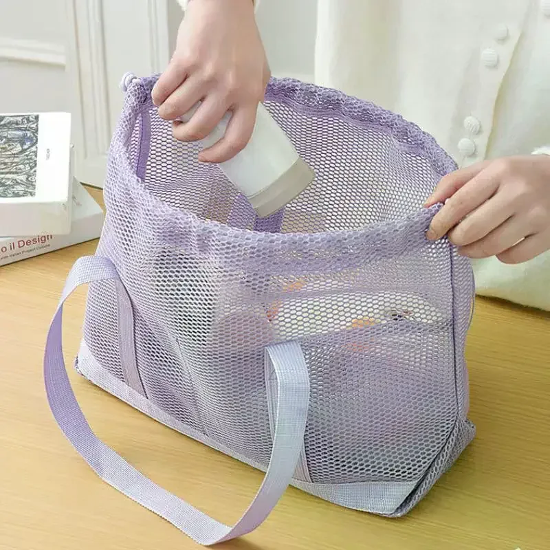 sac fourre-tout en maille avec cordon de serrage, respirant, à séchage rapide, grande capacité, sac à main portable pour la salle de sport, la natation, la plage, les sports, les escapades de week-end