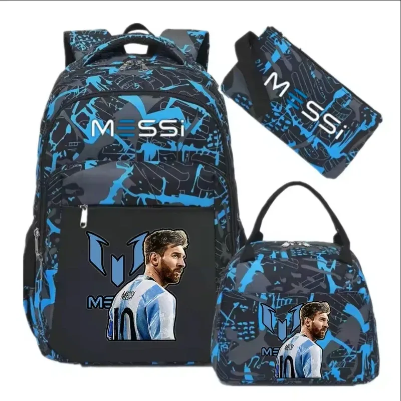 Sac Dos Nylon Unisexe Beige Bleu Dessin Animé Poche Intérieure Ceinture Coussin Air Usage École Sport