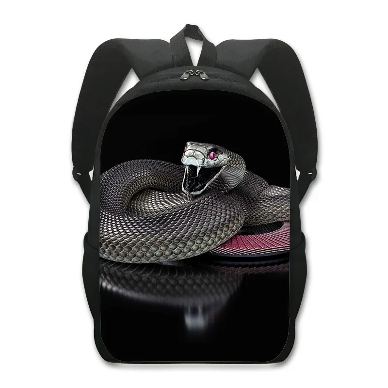 sac à dos imprimé animal de compagnie de 16 pouces pour femme et enfant, fourre-tout d'école, de voyage, avec grenouille, caméléon, serpent, araignée, livre, cadeau