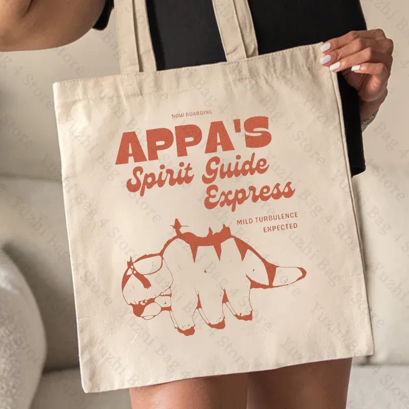 sac fourre-tout en toile vintage à motif appa, sacs animés, sac à provisions de grande capacité, cadeau d'anniversaire pour petit ami fille, initié kawaii