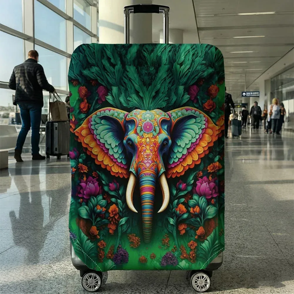 housse de protection pour bagages elephant flower, adaptée aux housses de 18 à 32 pouces, gants de protection pour poignée, accessoires de voyage