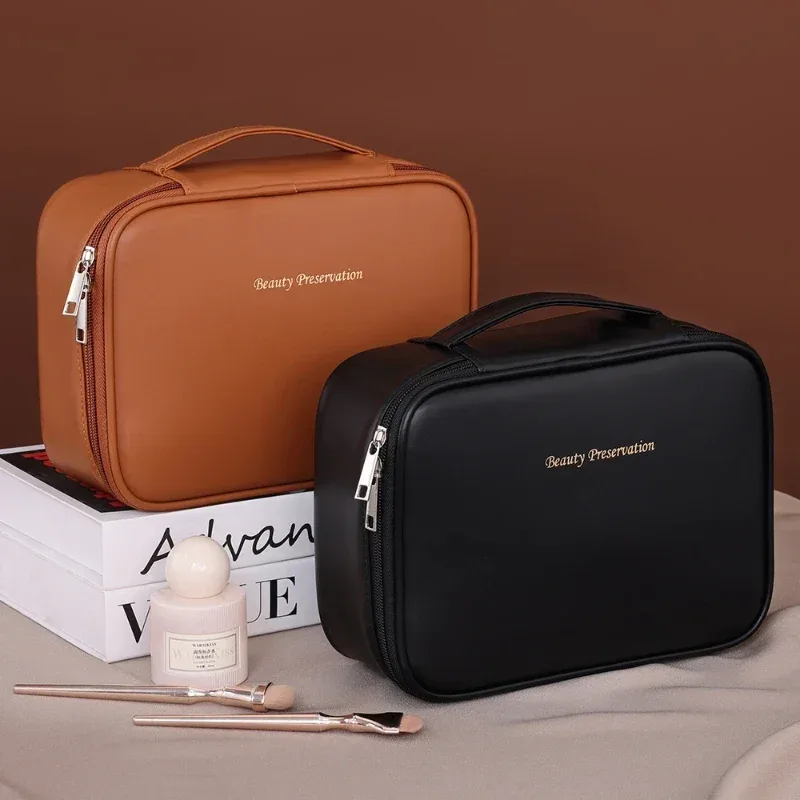 nouvelle trousse de toilette pour femme, sac de rangement portable, grande capacité, trousse de maquillage de luxe, organiseur de voyage, accessoires essentiels