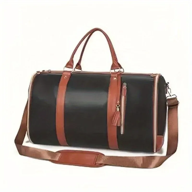 sac de voyage pliable pour femmes, sac à vêtements pratique, grand sac polochon en cuir pu, sac de voyage d'affaires pour femmes