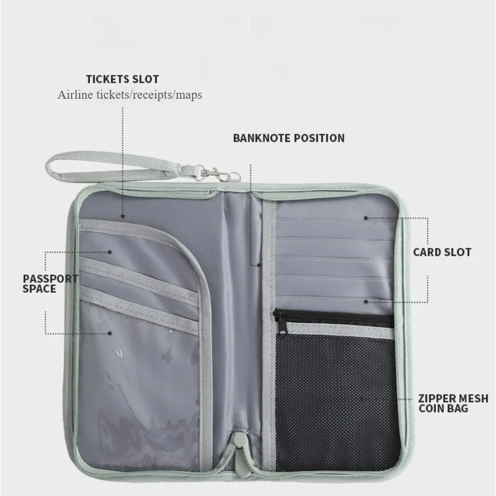 sac de voyage portable multifonctionnel pour passeports avec blocage rfid, sac de passeports familial, portefeuille de voyage étanche, accessoires de voyage