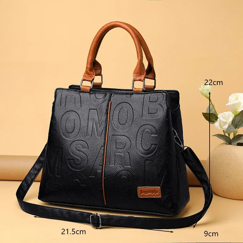 sac à main fourre-tout pour femme, sacoche en bandoulière en cuir pu, pochette décontractée de voyage, besace à épaule, accessoire de luxe à grande capacité