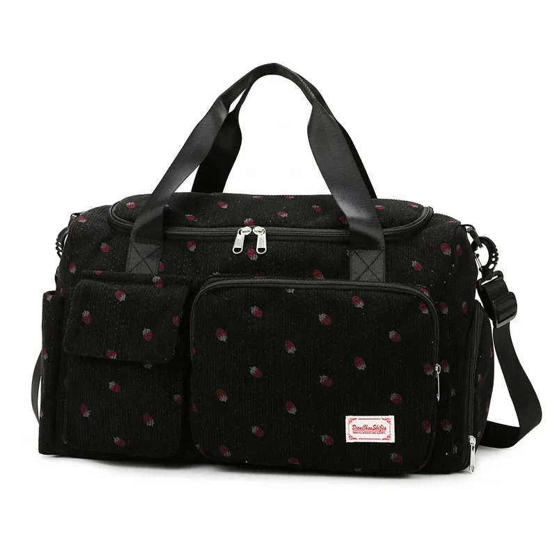 sac fourre-tout de voyage en velours côtelé, sac de voyage de grande capacité avec compartiment à chaussures, sacs de sport et de fitness pour femmes