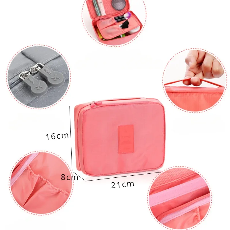 trousse de maquillage de voyage portable, étanche, multi-compartiments, multifonctionnelle, organisateur de toilette pour femmes et filles