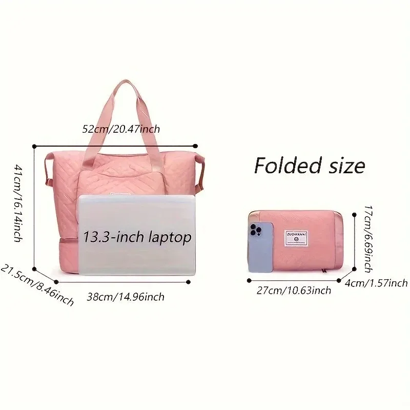 sac de voyage de grande capacité avec compartiment à chaussures indépendant, sac de week-end, sac de voyage pliable pour la salle de sport, le yoga et les voyages