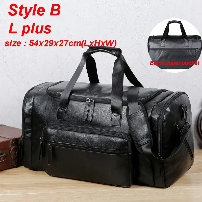 sac de sport en cuir pu pour hommes sacs de sport polochon voyage bagages fourre-tout sacs à main pour homme fitness hommes voyage sac à bandoulière sac de voyage