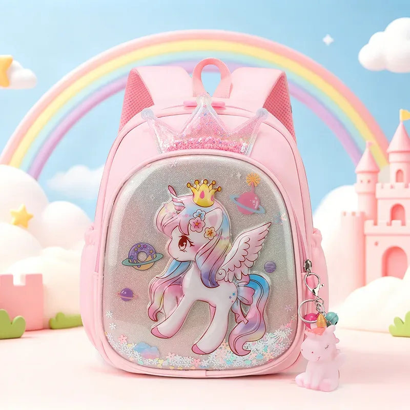 sac à dos princesse sirène de dessin animé pour filles de 3 à 6 ans, léger, pour la maternelle et l'école, sac de voyage, mignon sac à dos licorne