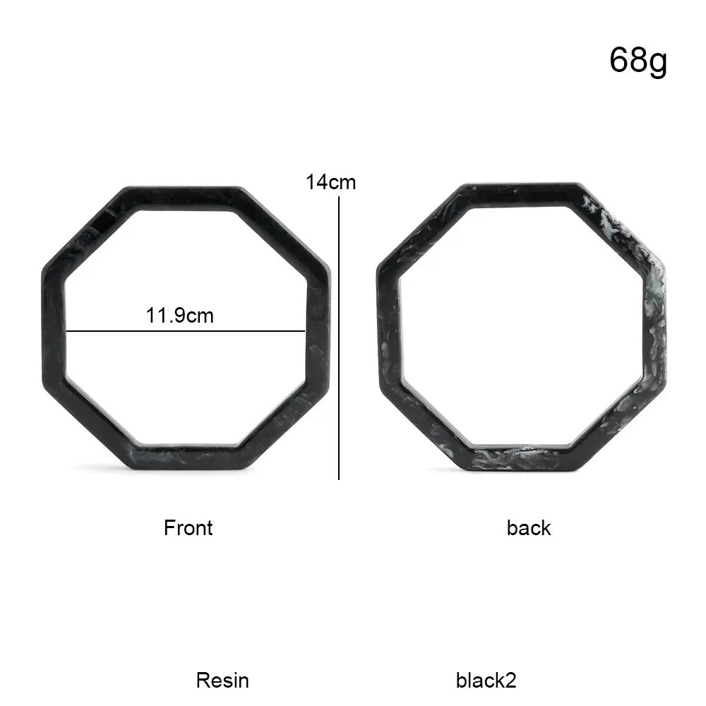sac tressé hexagonal, 2 pièces, poignée en résine amovible, accessoires de sac faits à la main, sac à bandoulière, poignée de sac à bandoulière
