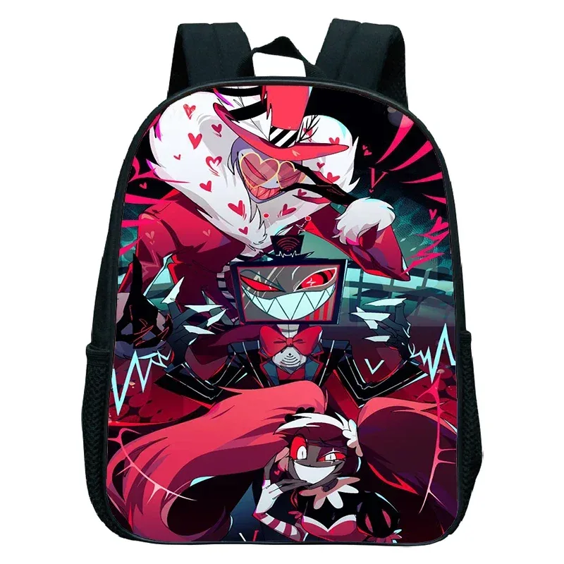 sacs à dos anime hazbin tendance, sacs de maternelle imperméables pour filles et garçons, cartable d'école anime hotel, petit sac à dos pour enfants, mochila