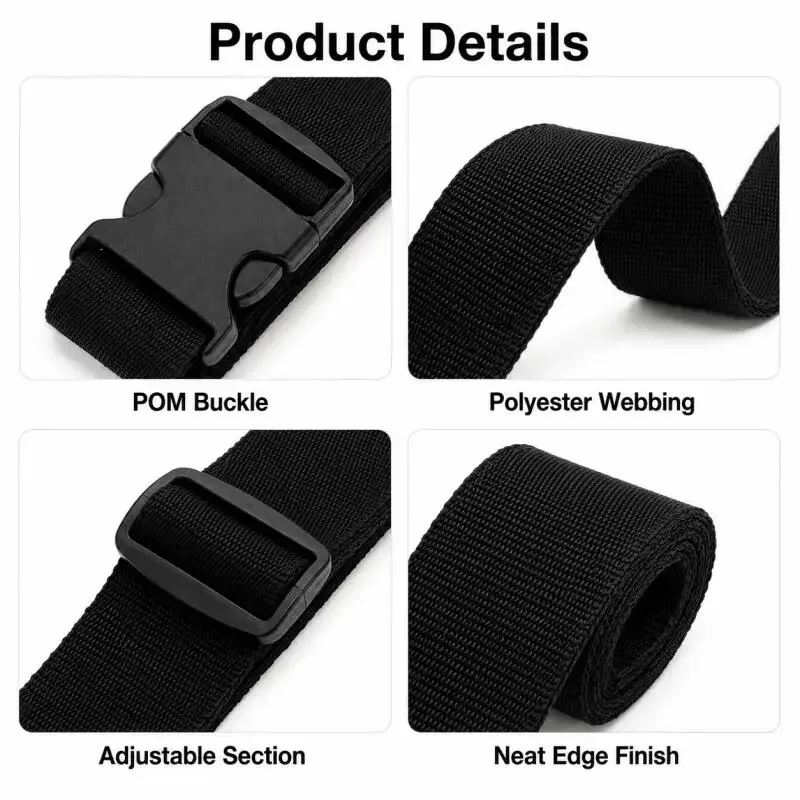 sangle bagage polyester boucle noire pratique arc ciel longue large usage voyage sécurisation valise transport identification bande transverse fixation