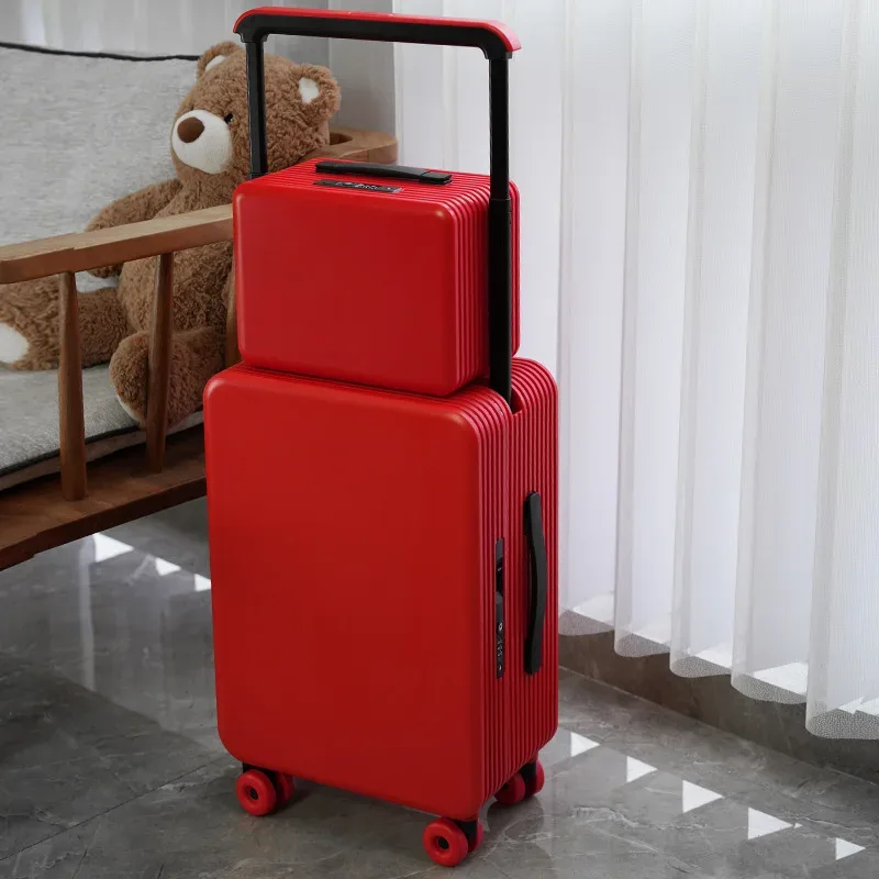 nouvel ensemble de bagages 2026 à poignée large, valise à roulettes avec boîte à maquillage, robuste et durable, pour voyages