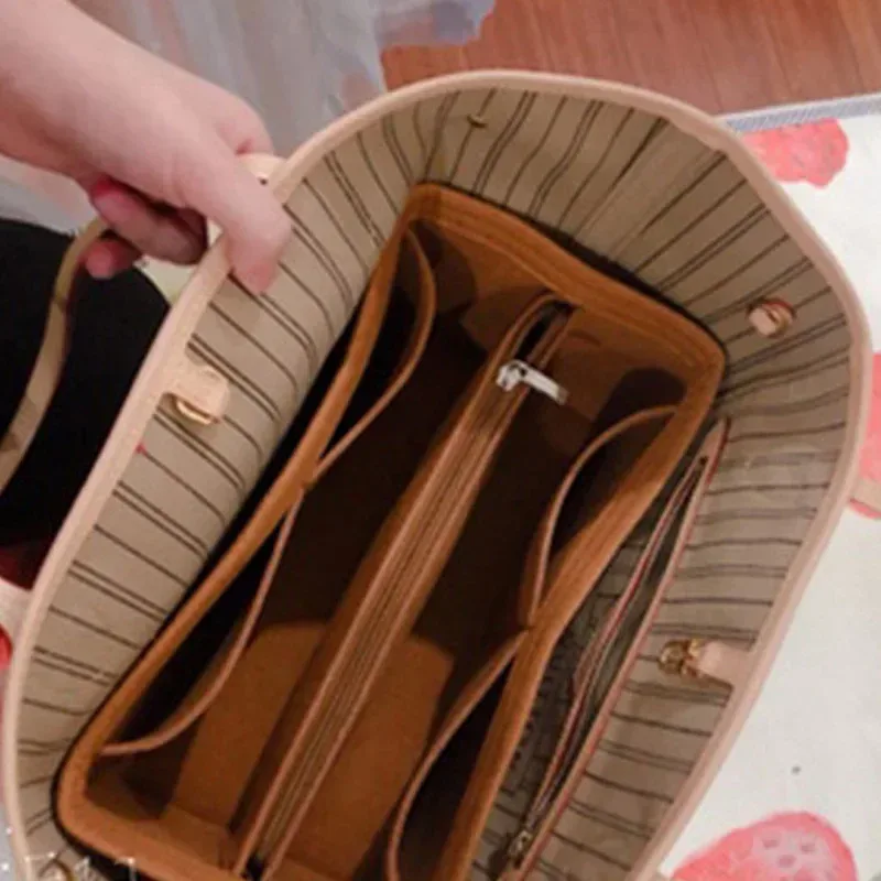 sac à cosmétiques de voyage portable, doublure intérieure en feutre, sac à main pour dames, pochette de rangement, organisateur de maquillage, accessoires de rangement à la mode