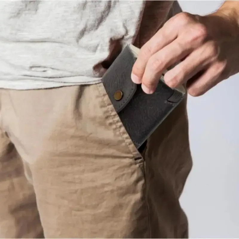 porte-monnaie à accès rapide — portefeuille en cuir pu / porte-billets — clip organisateur, porte-billets, pochette de rangement, portefeuille de poche ▪