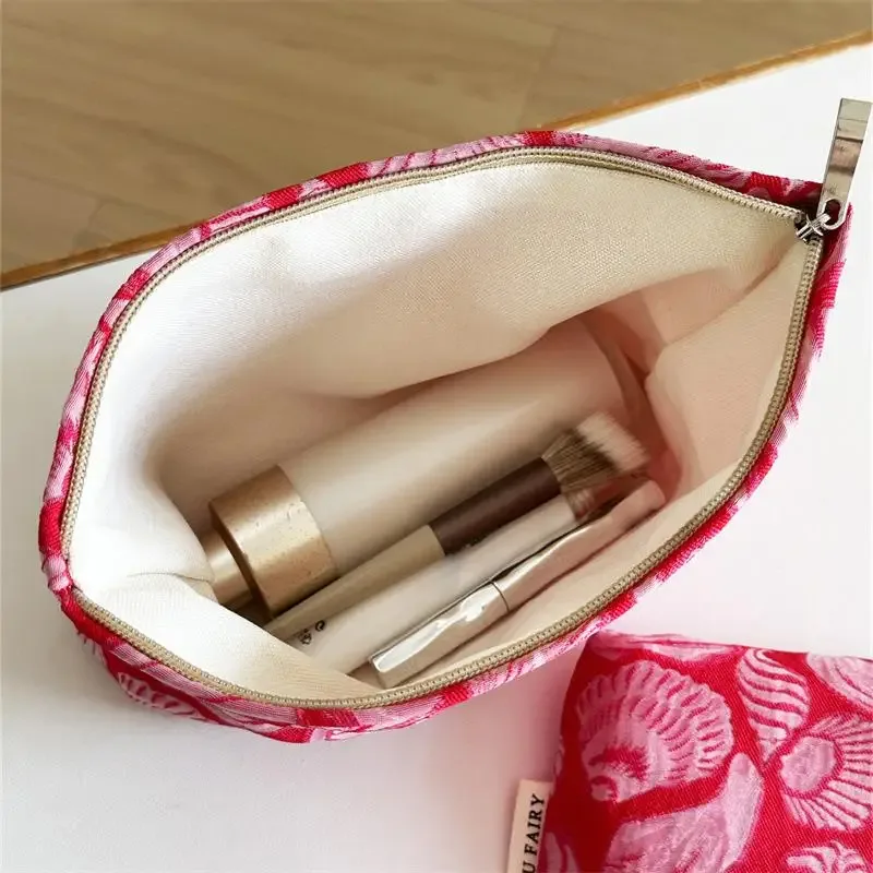 trousse de maquillage de haute qualité, imprimée coquillages, sac cosmétique multifonctionnel, organisateur de rangement portable pour les voyages des femmes