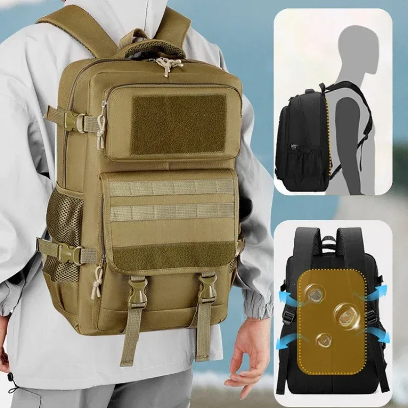 sac à dos tactique étanche de grande capacité 40l, sac à bandoulière multifonctionnel durable pour voyage en plein air, randonnée, chasse