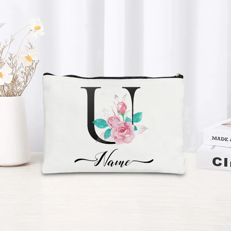 trousse de maquillage personnalisable avec nom, trousse de maquillage de voyage, trousse de maquillage pour mariage, trousse de maquillage individuelle, trousse de maquillage en toile pour fêtes, organiseur de cosmétiques, cadeaux pour femme