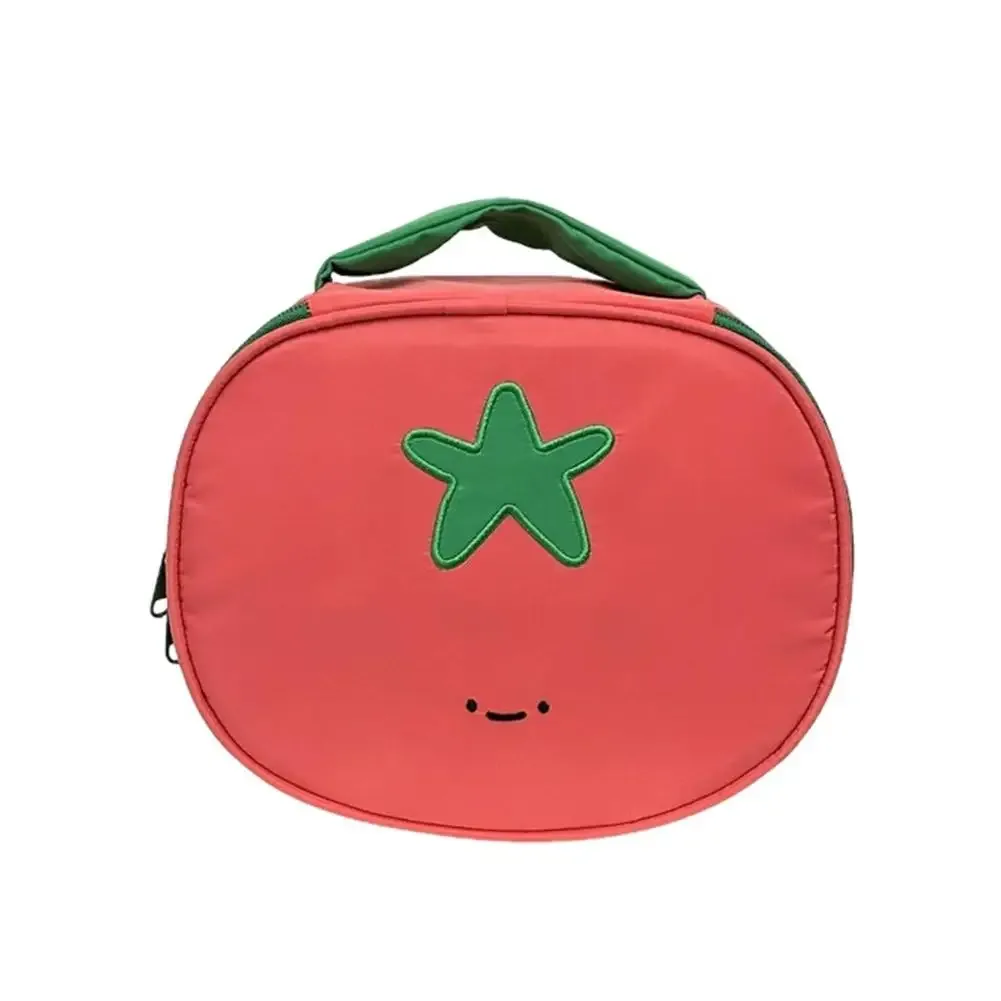 trousse de maquillage mignonne en forme de tomate, sac de voyage portable en nylon imperméable, grande capacité, trousse de toilette pour femmes