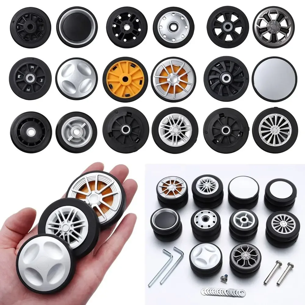 roues de remplacement avec vis pour bagages de voyage, valise, roues, essieux, kit de réparation 40/50/60mm, roulette silencieuse, bricolage, 2 pièces