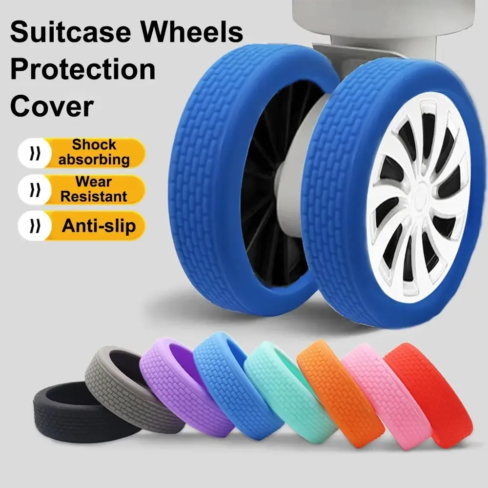 protection roues valise silicone epaisse tâches couleur multiple usage voyage accessoire sac silencieux roulement