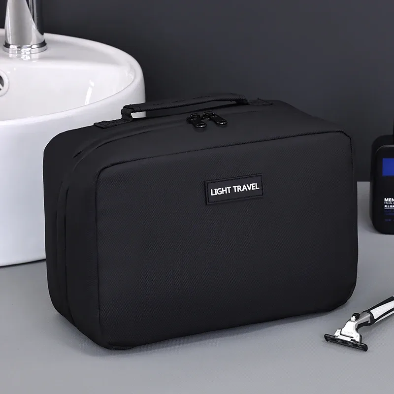 trousse de toilette suspendue imperméable grande capacité, sac de voyage cosmétique pour hommes et femmes, pochette pour articles de toilette et rasage