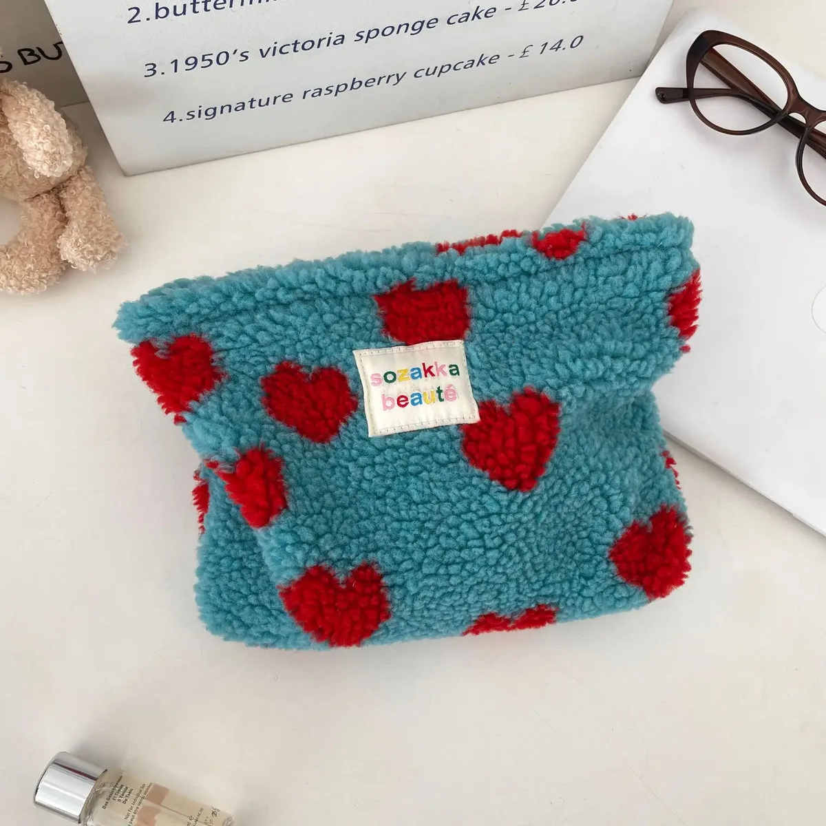 sac à cosmétiques pour femmes, pochette brodée marguerite florale, trousse de toilette de voyage coréenne, pochette de maquillage de beauté, trousse à crayons organisateur