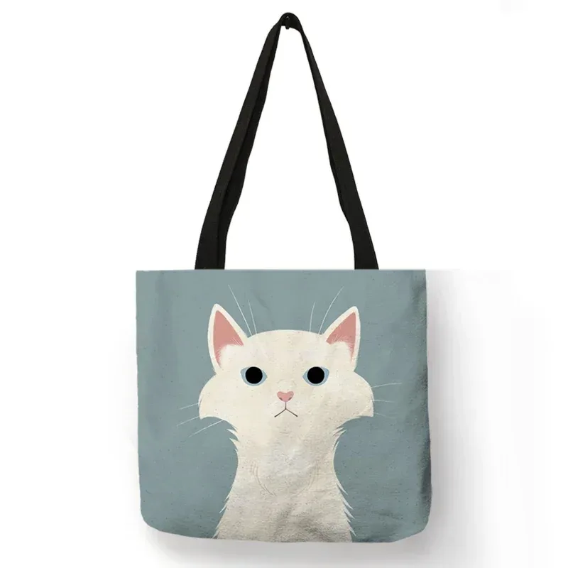 sac à bandoulière imprimé chat noir pour femmes, fourre-tout, sacs à main, peinture artistique animale, sac de shopping graphique pour boutique, supermarché, fourre-tout de plage