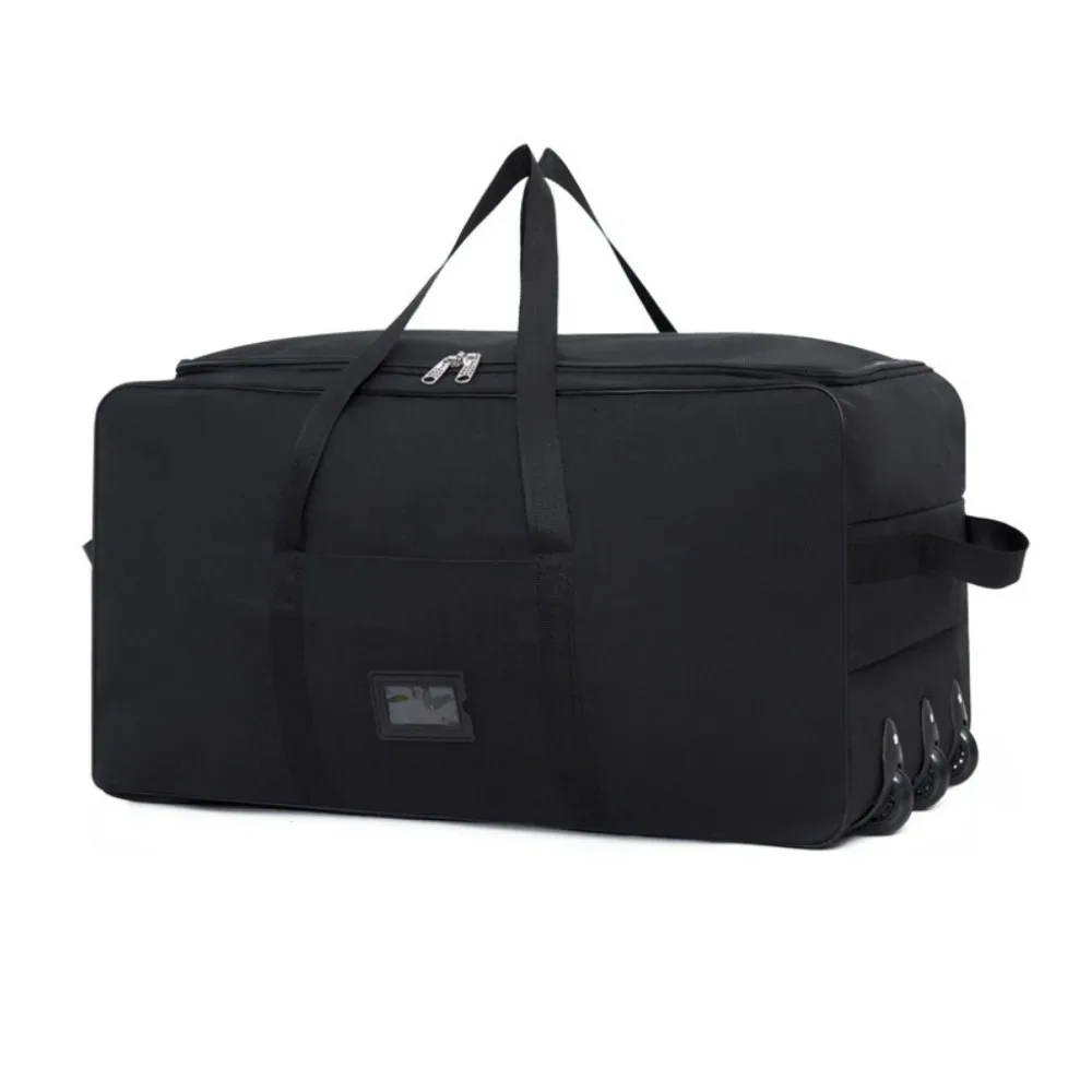 sac de voyage pliable pour week-end, grande capacité, imperméable, sac de rangement pour bagages avec roues amovibles et plusieurs compartiments