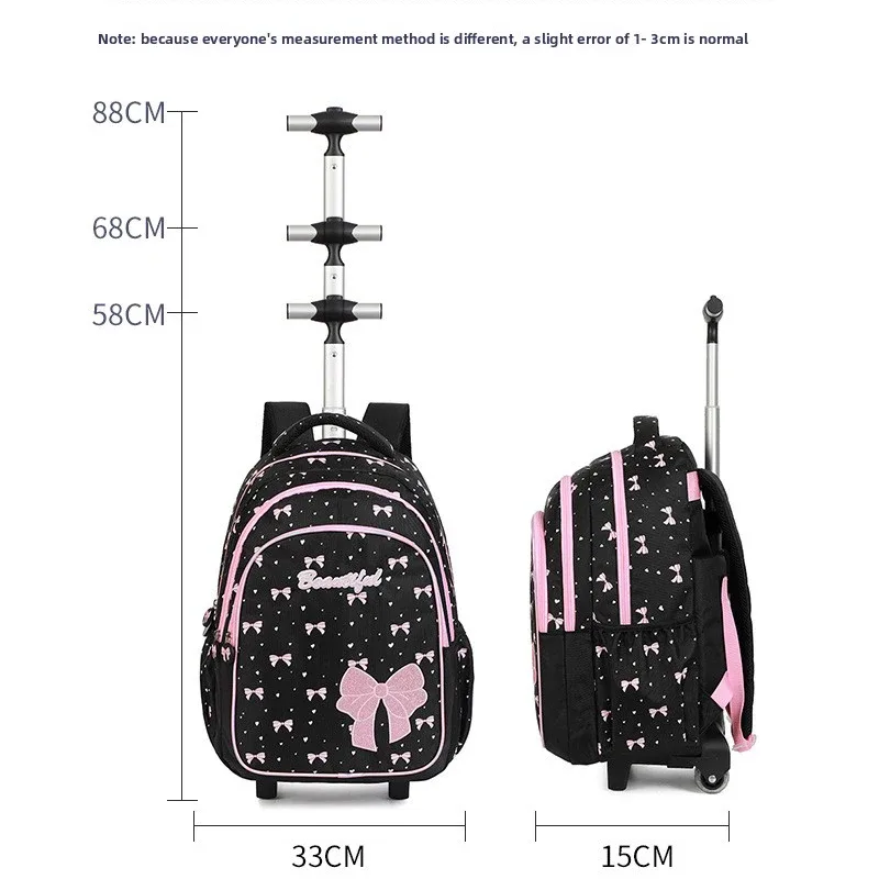 sac à dos à roulettes pour filles, ensemble de sacs à roulettes avec sac à lunch, trousse à crayons, bagage de voyage, sac à dos à roulettes pour étudiants, sac à livres