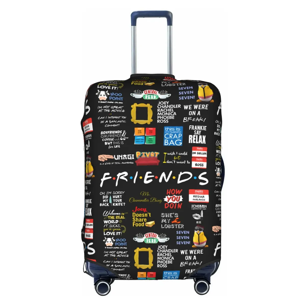 housse de protection pour bagages, motif personnalisé de la série télévisée friends, avec citation amusante, convient aux valises de 18 à 32 pouces