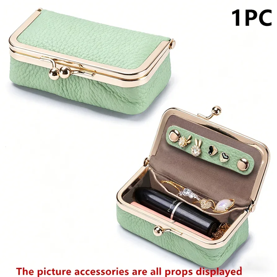sac de rangement pour bijoux pour femmes, petit sac en cuir pu pour écouteurs, boîte de rangement pour bagues, colliers, boucles d'oreilles, mini porte-monnaie